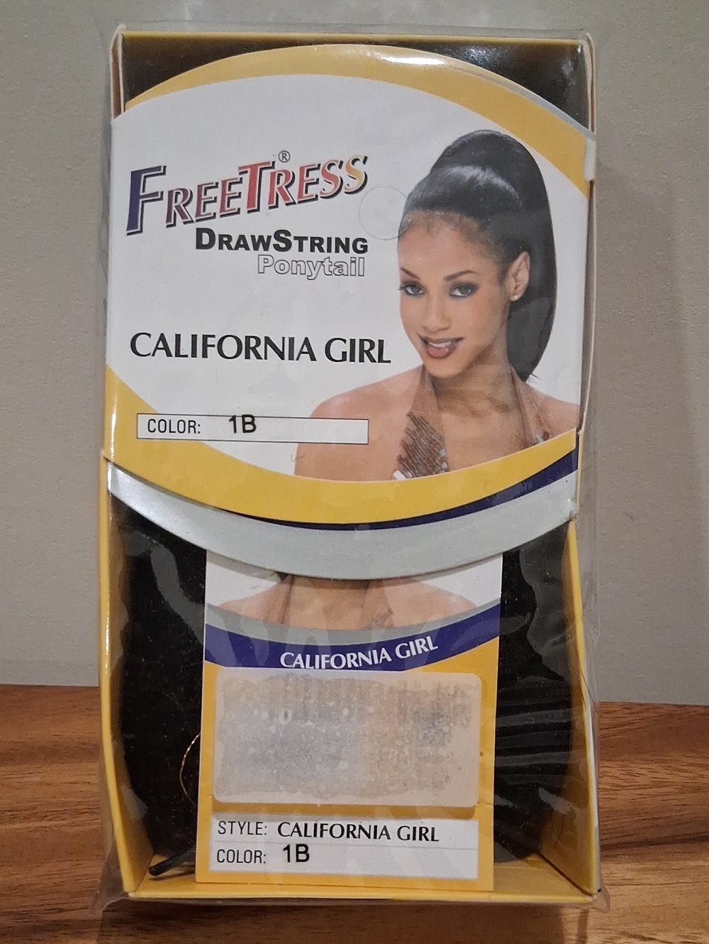 California Girl Drawstring Ponytail - 1B Black